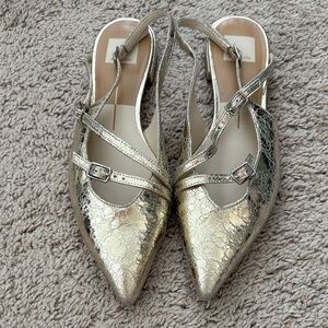 Dolce Vita Gold Palma Pointed Slingback Flats